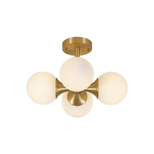 Plafonnier LED design doré avec boules en verre