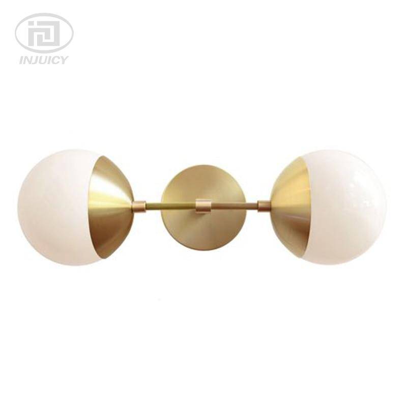 wall lamp gold wall and glass ball arm Bean