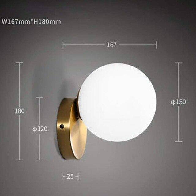 wall lamp gold wall and glass ball Frost