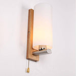 Applique murale en bois et abat-jour en verre Ashtree