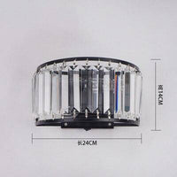 Applique LED demi-cercle en cristal Loft