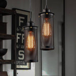 Suspension cylindrique cage en métal Bulb