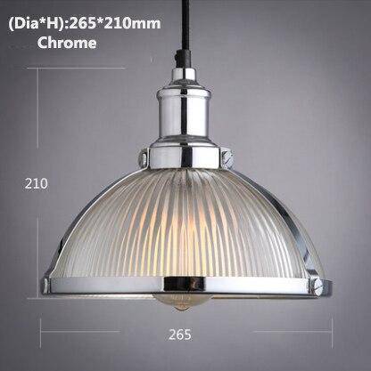 pendant light chrome LED half ball glass Vintage