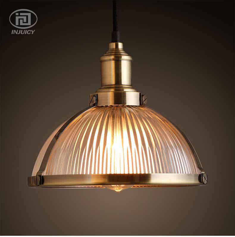 pendant light chrome LED half ball glass Vintage