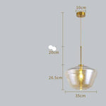 Suspension en verre fumé marron de plusieurs formes Cognac