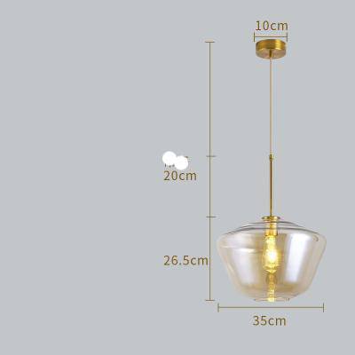 pendant light in brown smoked glass of several shapes Cognac