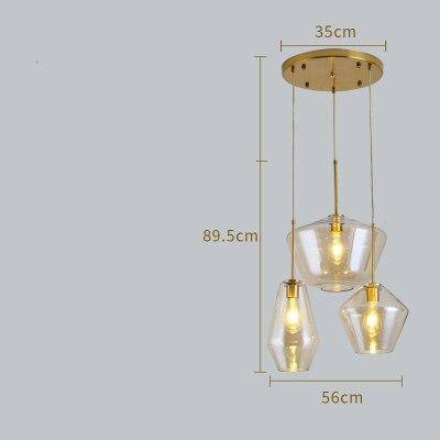 pendant light in brown smoked glass of several shapes Cognac