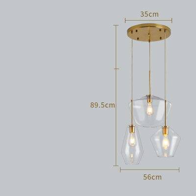 pendant light in brown smoked glass of several shapes Cognac