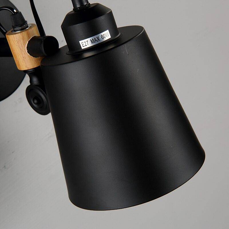 wall lamp black metal and wood design wall Sitting