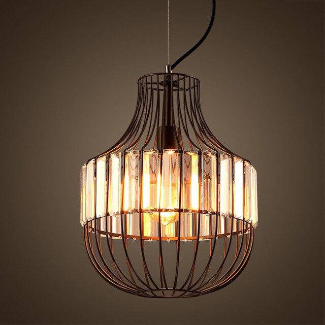 Suspension design en cristal à LED rétro Vintage