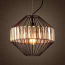 Suspension design en cristal à LED rétro Vintage