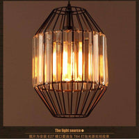 Suspension design en cristal à LED rétro Vintage