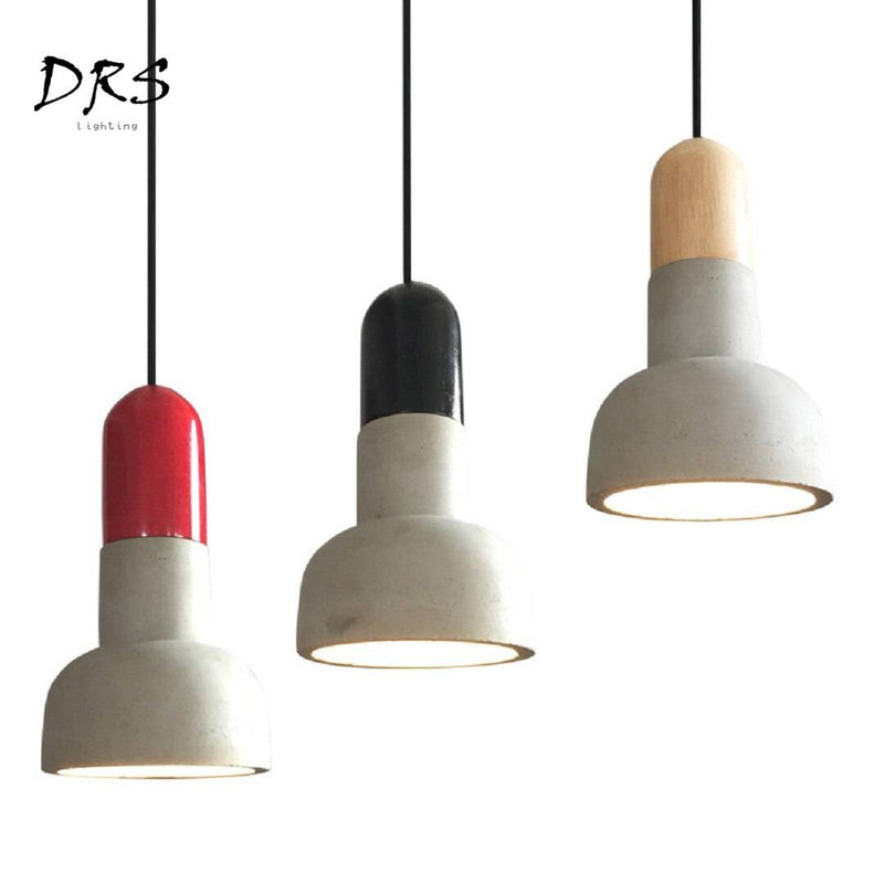 Suspension design style ciment et base colorée Nordic