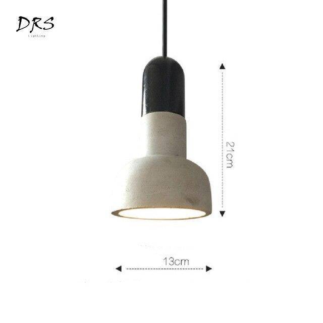 Suspension design style ciment et base colorée Nordic - vue 8 sur 12
