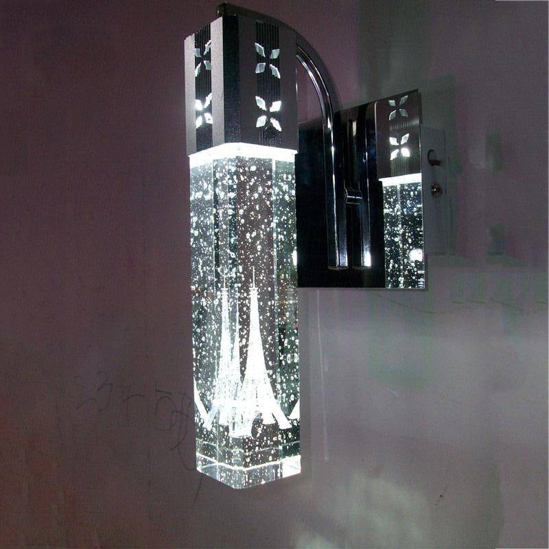 Applique murale cubique en cristal avec tour Eiffel Bubble