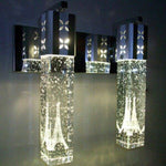 Applique murale cubique en cristal avec tour Eiffel Bubble
