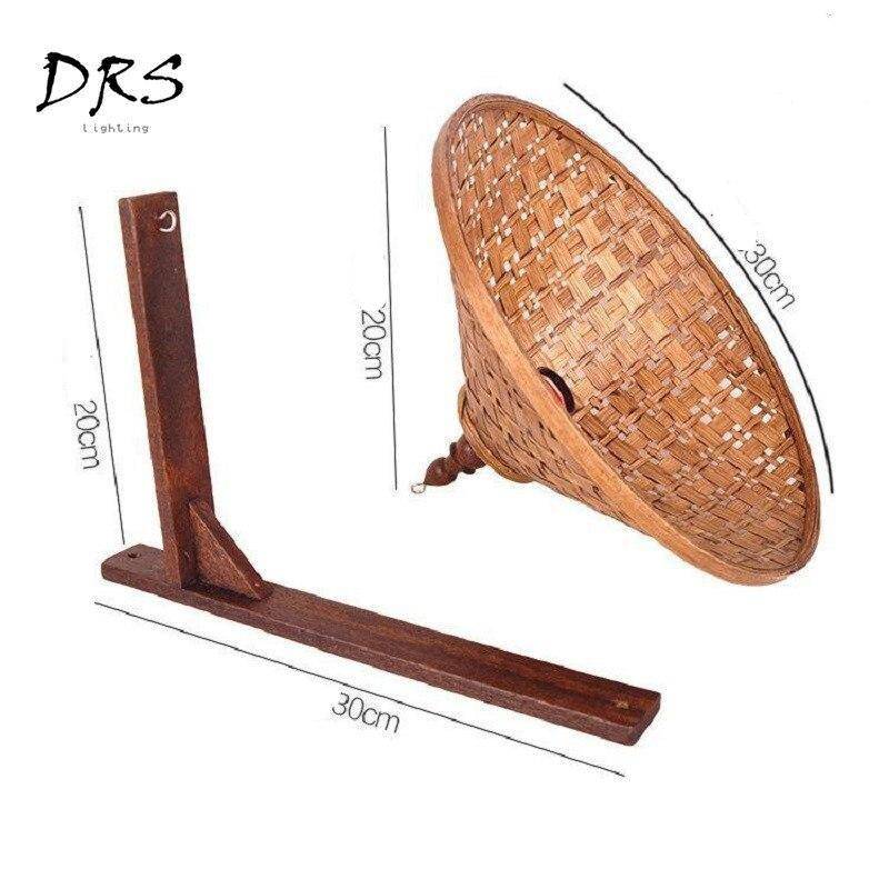 Applique avec abat-jour conique en bambou suspendu Chinese - vue 5 sur 5