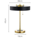 Lampe de chevet doré et abat-jour métal noir cylindrique Mesa
