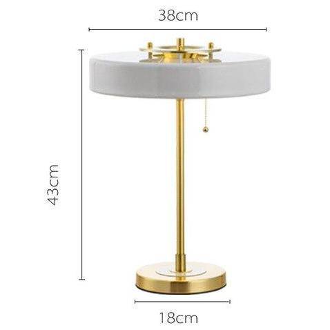 Lampe de chevet doré et abat-jour métal noir cylindrique Mesa - vue 4 sur 7