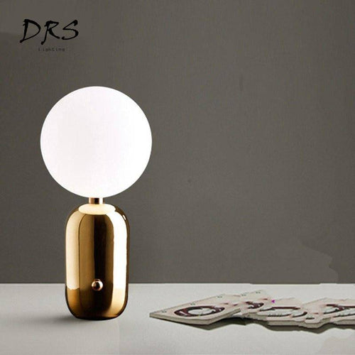 Lampe de chevet design chromé avec boule de verre Modern