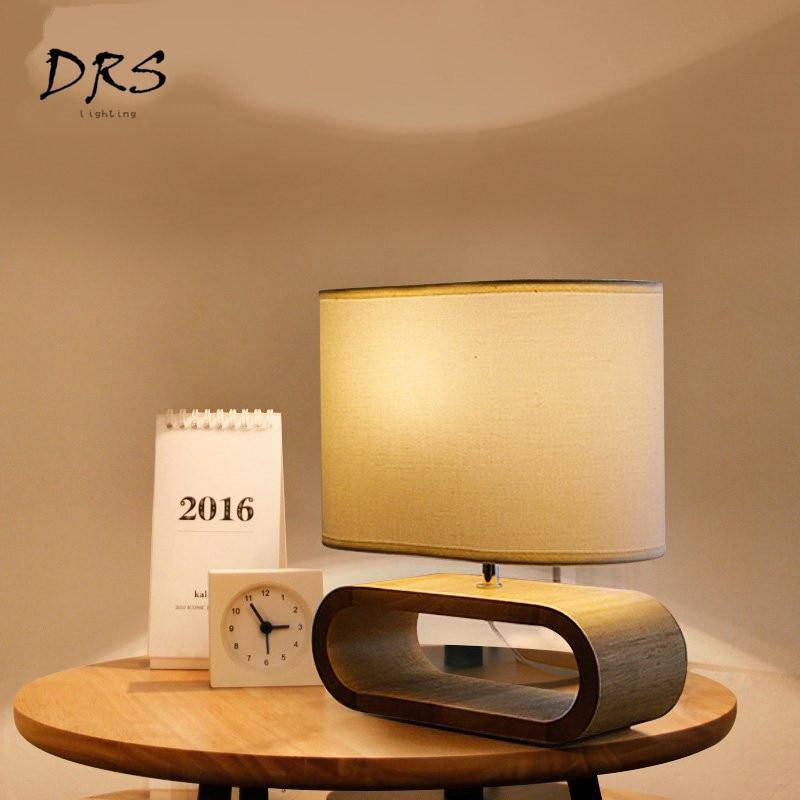 Wooden bedside lamp with lampshade Wedding