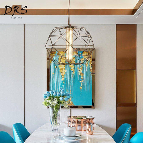 Suspension design cage fine Geometric - vue 9 sur 13