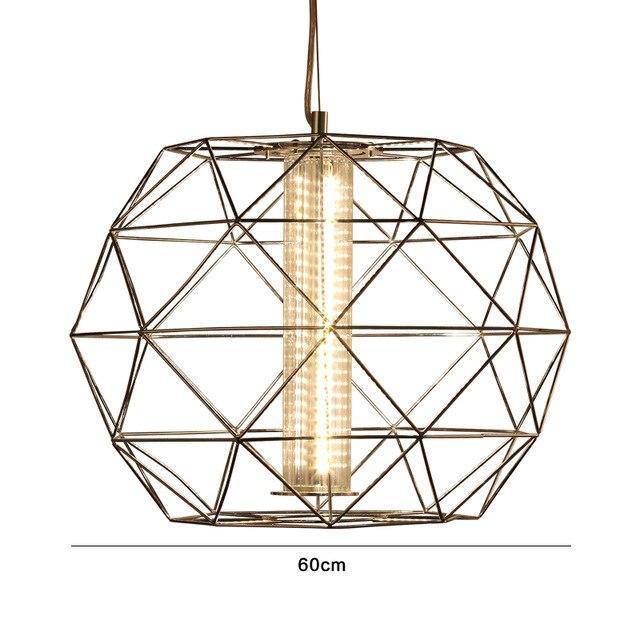 Lámpara de suspensión design jaula fina Geométrica