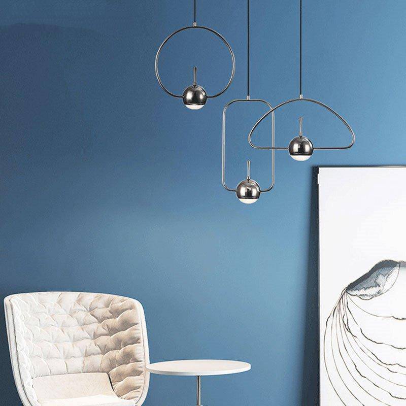Suspension design à LED formes chromés Industrial - vue 3 sur 13