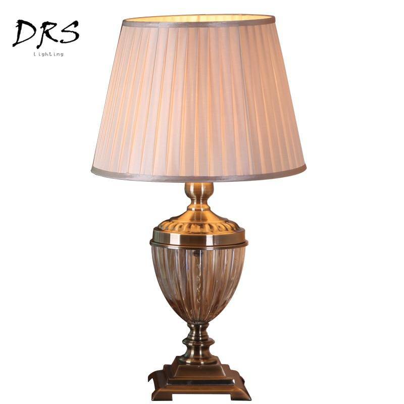 Chic bedside lamp with lampshade in Fabric
