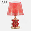 Lampe de chevet abat-jour et cristaux Rubiks