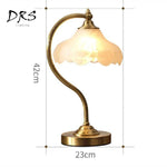Lampe à poser doré avec abat-jour en verre Copper