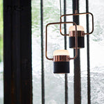 Suspension design en aluminium carré doré à LED avec lampe