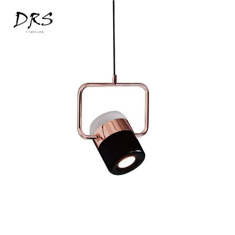 pendant light golden square aluminum design with LED lamp