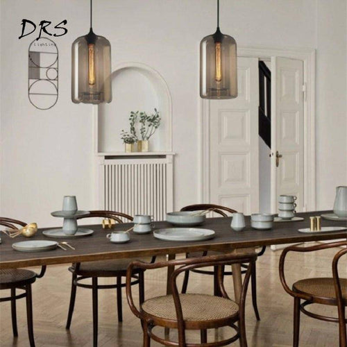 Suspension arrondies en verre de plusieurs formes scandinaves