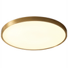 Plafonnier plat et rond doré à LED