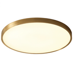 Plafonnier plat et rond doré à LED