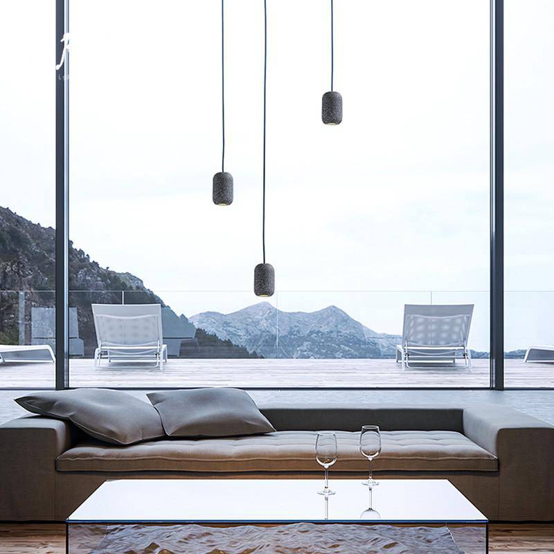 Suspension design LED en fausse pierre naturelle Loft