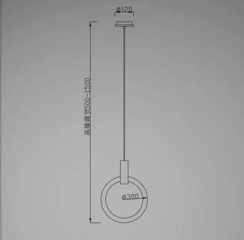 Suspension design cercle éclairé scandinave