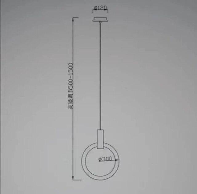 Suspension design cercle éclairé scandinave