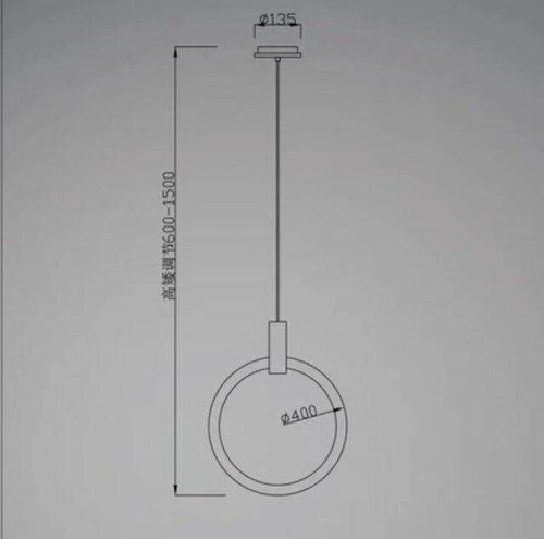 Suspension design cercle éclairé scandinave