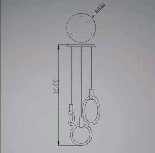 Lámpara de suspensión design Círculo ilustrado escandinavo