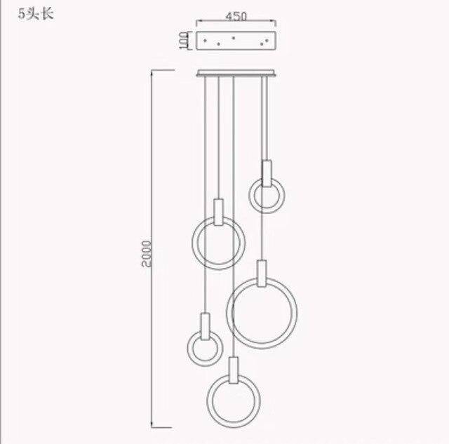 Suspension design cercle éclairé scandinave - vue 6 sur 13