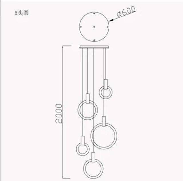 Suspension design cercle éclairé scandinave - vue 8 sur 13