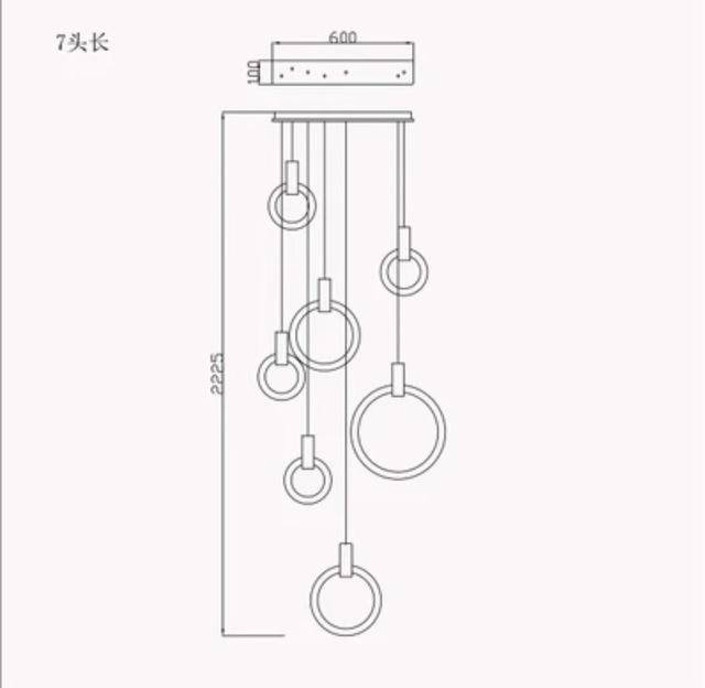 Suspension design cercle éclairé scandinave