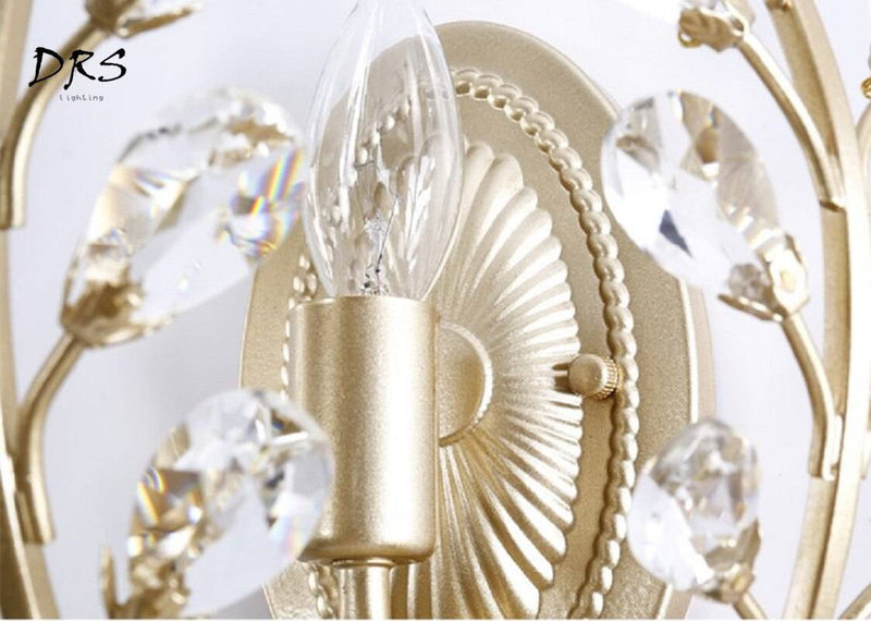 wall lamp crystal flowered wall hanging