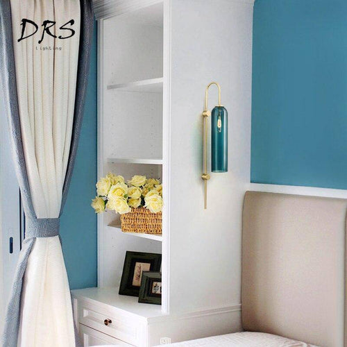 Applique tube en verre et base dorée Room - vue 8 sur 7