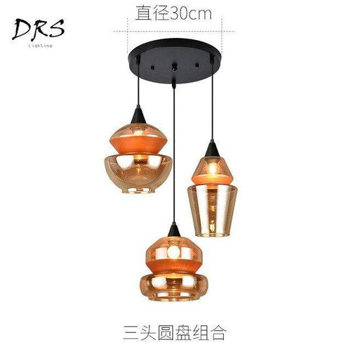 Suspension design en verre fumé marron de plusieurs formes