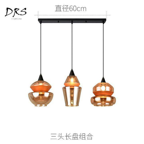 Suspension design en verre fumé marron de plusieurs formes