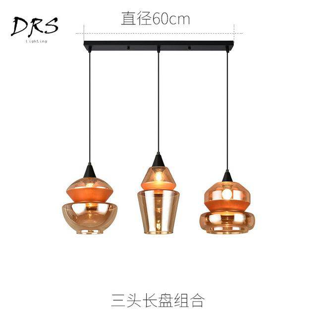 Suspension design en verre fumé marron de plusieurs formes