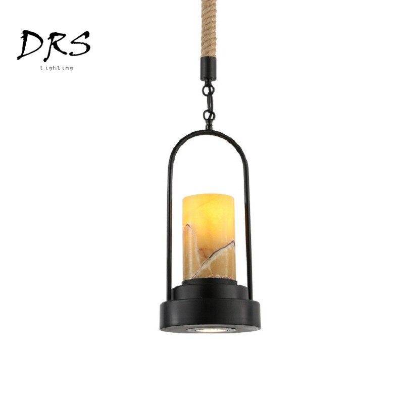 Lámpara de suspensión rústico con vela falsa Rural